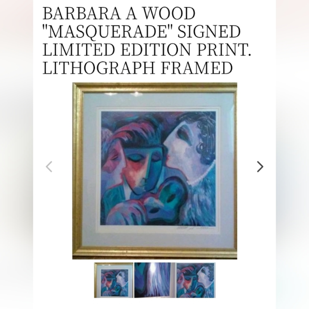 Limited Edition Barbara A Wood with Gold Frame